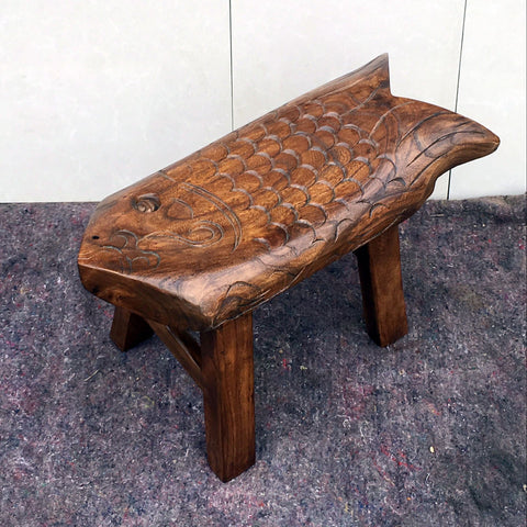 Creative Shoe-changing Stool, Handmade Solid Wood low Stool, Vintage Old Elm Wood Stool, Children's Wooden Stool, Sofa Stool, Dining Table Stool-LargePaintingArt.com