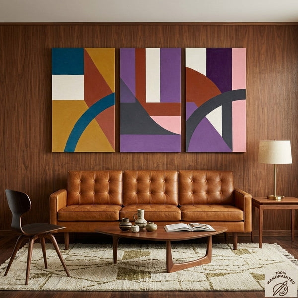 Large Abstract Paintings for Living Room, Multi Panel Canvas Art, Large Group Paintings, Geometric Abstract Paintings-LargePaintingArt.com