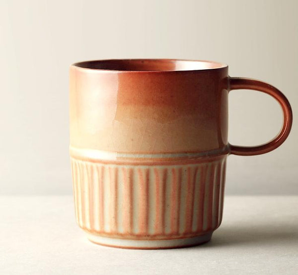 Elegant Porcelain Coffee Cups, Large Capacity Coffee Cup, Handmade Ceramic Coffee Mug, Large Pottery Coffee Cup, Large Tea Cup-LargePaintingArt.com