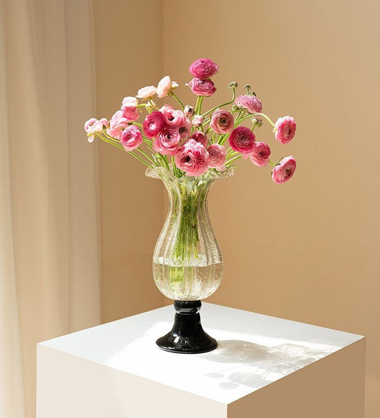 Mid Century Vases for Flowers, Contemporary Glass Vases, Handmade Modern Vases for Living Room, Unique Decorative Glass Vase, Centerpiece Vases on Table-LargePaintingArt.com