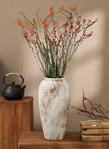 Natural Decorations, Flower Arrangement, Handmade Artificial Flower, Dried Fire Orchid Bouquet, Natural Dried Flowers-LargePaintingArt.com