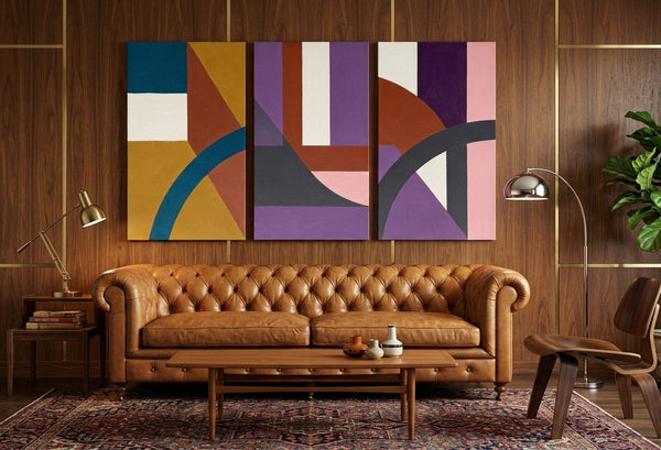 Large Abstract Paintings for Living Room, Multi Panel Canvas Art, Large Group Paintings, Geometric Abstract Paintings-LargePaintingArt.com