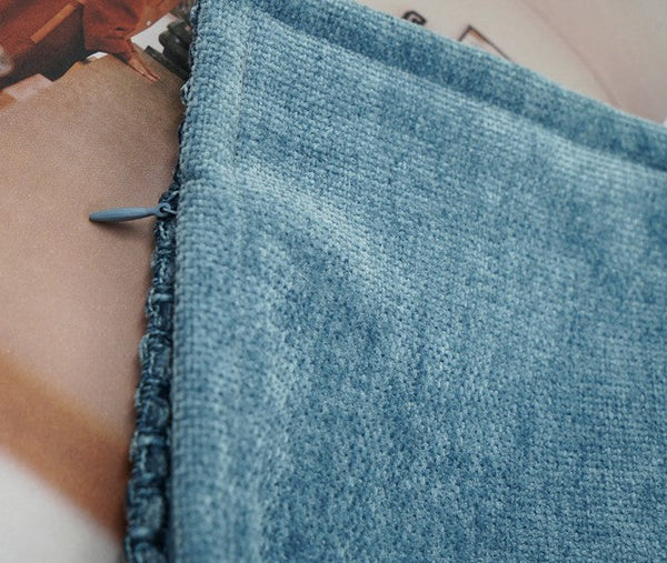 Large Modern Square Throw Pillows for Couch, Blue Modern Sofa Pillow, Blue Decorative Pillow, Simple Throw Pillow for Interior Design-LargePaintingArt.com