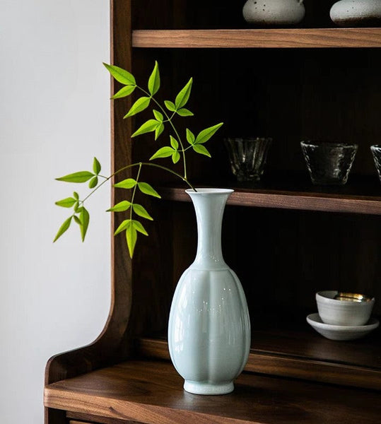 Small Flower Vases on Table, Rustic Porcelain Flower Vases, Ceramic Bud Vases, Handmade Water Holding Flower Vase-LargePaintingArt.com