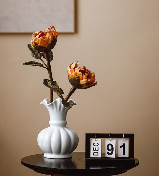 Ceramic Bud Vases, Small Flower Vases on Table, Handmade Water Holding Flower Vase, Rustic Porcelain Flower Vases-LargePaintingArt.com