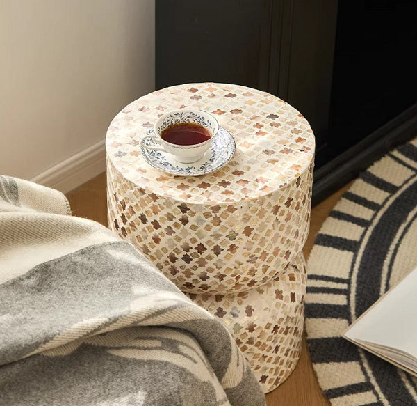 Modern Side Table, Contemporary Bedside Table, Bedside Small Side Table, Elegant Small End Table, Creative Coffee Table, Contemporary Side Table, Portable Casual Side Table, Shell Small Sofa Side Table-LargePaintingArt.com