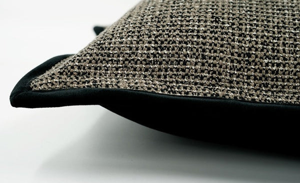 Large Grey Black Decorative Throw Pillows, Contemporary Square Modern Throw Pillows for Couch, Large Modern Sofa Pillows, Simple Throw Pillow for Interior Design-LargePaintingArt.com