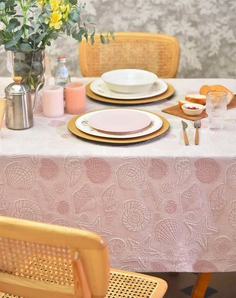 Square Tablecloth for Round Table, Cotton Rectangular Table Covers for Kitchen, Modern Dining Room Table Cloths, Farmhouse Table Cloth, Wedding Tablecloth-LargePaintingArt.com