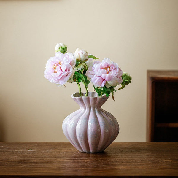 Modern Flower Vase Centerpiece on Table, Handmade Water Holding Flower Vases, Porcelain Flower Vases, Ceramic Bouquet Vases-LargePaintingArt.com