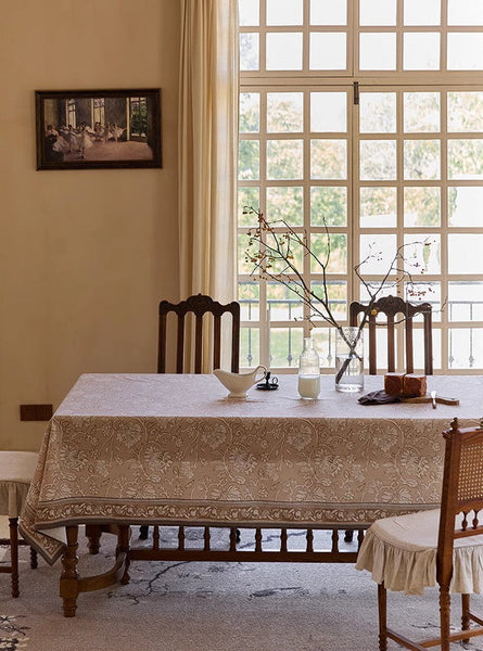 Farmhouse Table Cloth, Extra Large Rectangular Table Covers for Kitchen, Dining Room Flower Table Cloths, Square Tablecloth for Round Table-LargePaintingArt.com