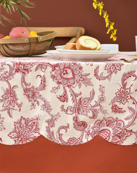 Extra Large Rectangle Tablecloth for Dining Room Table, Country Farmhouse Tablecloth, Flowers Pattern Rustic Table Covers for Kitchen, Square Tablecloth for Round Table-LargePaintingArt.com