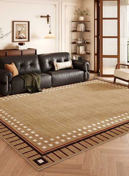 Mid Century Modern Rug for Living Room, Brown Modern Carpets for Office, Geometric Contemporary Rugs for Dining Room