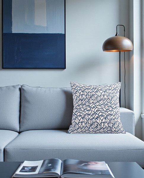 Modern Pillows for Couch, Blue Decorative Throw Pillows for Living Room, Decorative Pillow Covers, Large Modern Sofa Cushion-LargePaintingArt.com