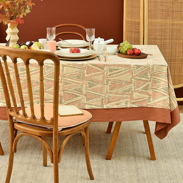 Extra Large Rectangle Tablecloth for Dining Room Table, Geometric Modern Table Covers for Kitchen, Country Farmhouse Tablecloths for Oval Table-LargePaintingArt.com