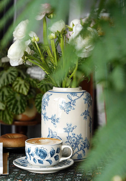 Traditional Tea Cup Set, Porcelain Tea Cups, Floral Tea Cup Set, Classic British Tea Cups, Elegant Tea Cup With Saucer, Ceramic Tea Cup with Saucer, Tea Cup Set, Vintage Tea Cup Set, Modern Ceramic Cups-LargePaintingArt.com
