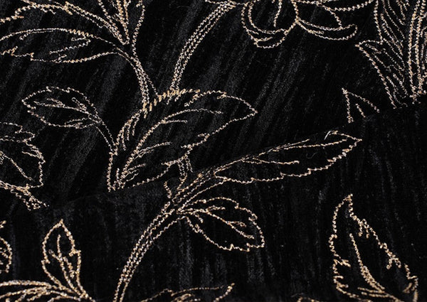 Contemporary Modern Sofa Pillows, Black Embroidery Flower Pattern Pillows for Couch, Decorative Throw Pillows for Bedroom, Large Modern Sofa Pillow for Dining Room-LargePaintingArt.com