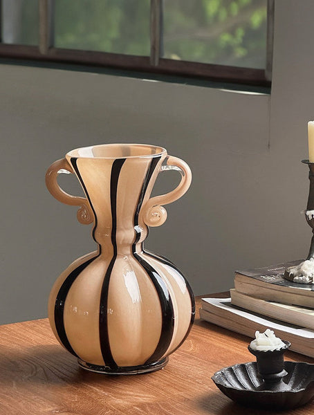 Modern Glass Flower Vases, Glass Flower Vases, Handmade Glass Bud Vases, Water Holding Flower Vases, Flower Vases on Table-LargePaintingArt.com