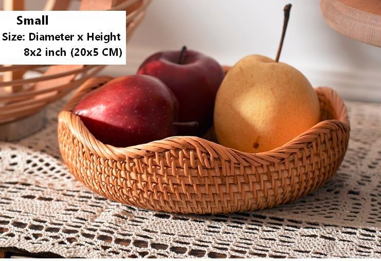 Woven Round Storage Baskets, Rattan Storage Baskets, Storage Baskets for Kitchen, Pantry Storage Baskets-LargePaintingArt.com