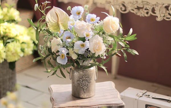 Large Bunch of Romantic Flowers, Table Centerpiece, Beautiful Spring Flower Arrangement for Home Decoration, Real Touch Artificial Floral for Living Room-LargePaintingArt.com