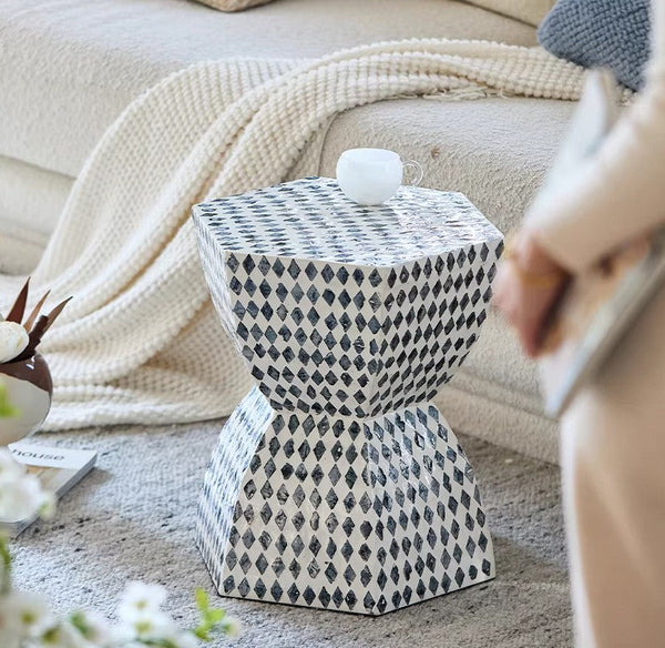 Contemporary Bedside Table, Small End Table, Modern Side Table, Bedside Small Side Table, Shell Small Sofa Side Table, Portable Casual Side Table, Creative Coffee Table, Contemporary Side Table-LargePaintingArt.com