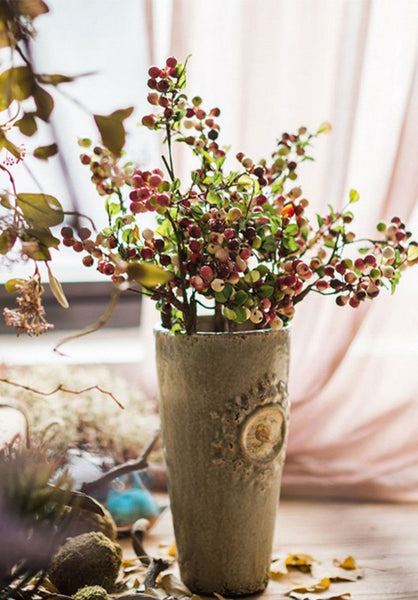 Cranberry Fruit Branch, Flower Arrangement Ideas for Living Room, Unique Artificial Flowers for Home Decoration, Spring Artificial Floral for Bedroom-LargePaintingArt.com