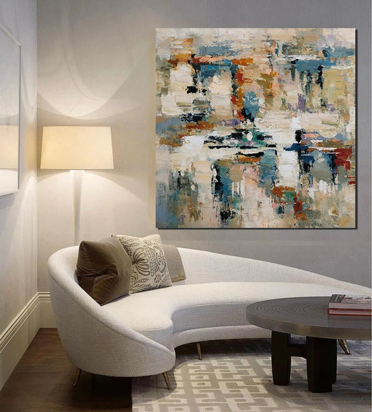 Hand Painted Abstract Painting, Extra Large Abstract Paintings on Canvas, Bedroom Wall Art Ideas, Simple Painting Ideas for Bedroom-LargePaintingArt.com