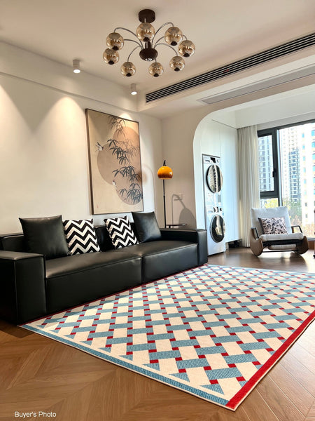 Modern Living Room Rug Ideas, Mid Century Modern Rugs, Contemporary Abstract Rugs for Dining Room, Geometric Contemporary Rugs-LargePaintingArt.com