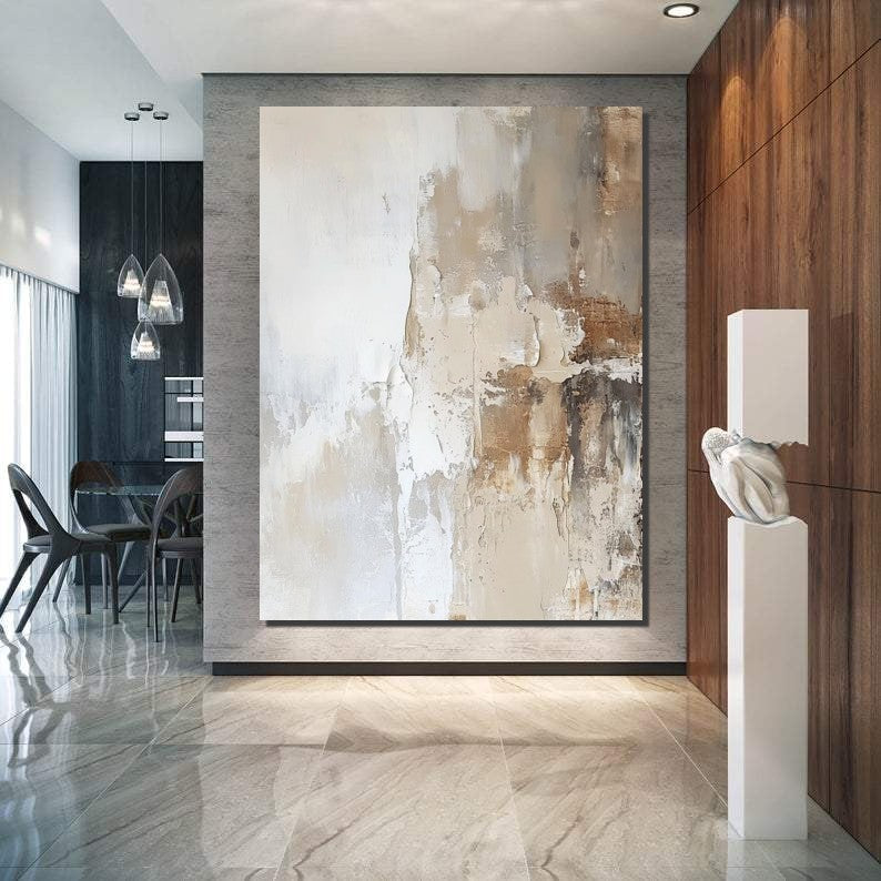 Extra Large Acrylic Painting, Modern Contemporary Abstract Artwork, Palette Knife Paintings, Simple Modern Art, Living Room Wall Art Painting-LargePaintingArt.com