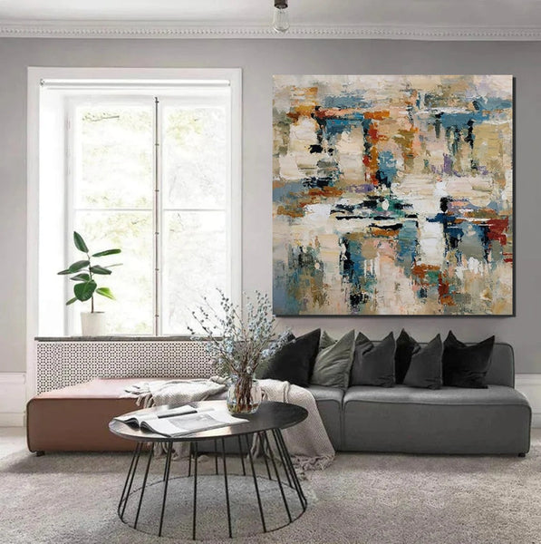 Hand Painted Abstract Painting, Extra Large Abstract Paintings on Canvas, Bedroom Wall Art Ideas, Simple Painting Ideas for Bedroom-LargePaintingArt.com
