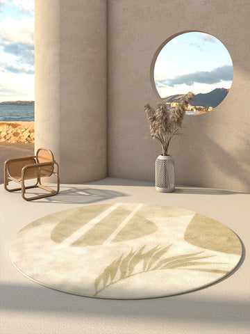 Modern Runner Rugs for Entryway, Circular Modern Rugs under Coffee Table, Bathroom Washable Modern Rugs, Round Contemporary Modern Rugs in Bedroom-LargePaintingArt.com