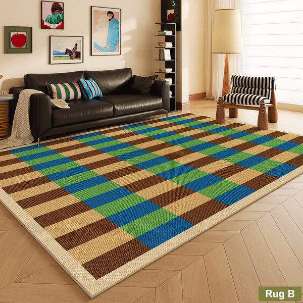 Mid Century Modern Rugs, Contemporary Modern Rugs for Bedroom, Colorful Absract Rugs for Living Room, Colorful Geometric Rugs for Dining Room-LargePaintingArt.com