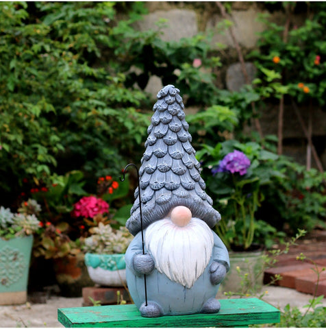 Garden Figure Sculpture Statues, Gnome Statue for Garden Ornaments, Garden Decoration Ideas, Villa Courtyard Decor, Outdoor Garden Decoration-LargePaintingArt.com