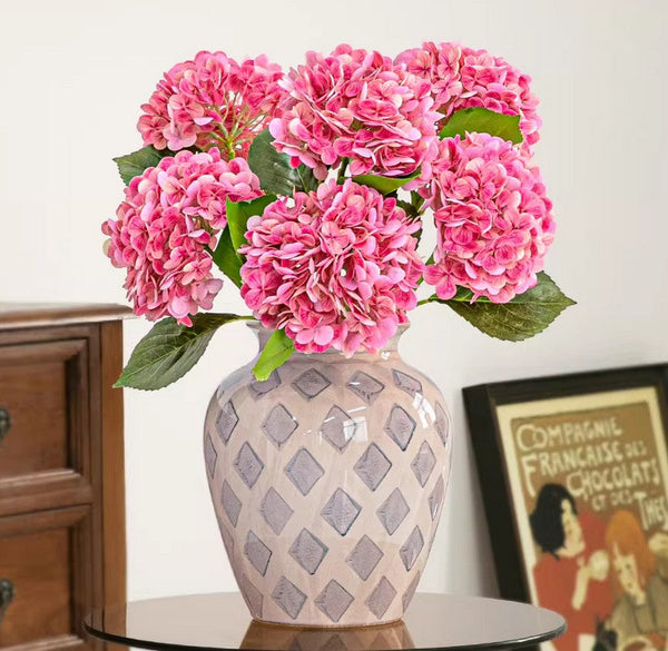 Unique Porcelain Flower Vases, Flower Vases on Table, Contemporary Vases for Modern Home Decor, Ceramic Bouquet Vases, Dining Table Centerpiece-LargePaintingArt.com