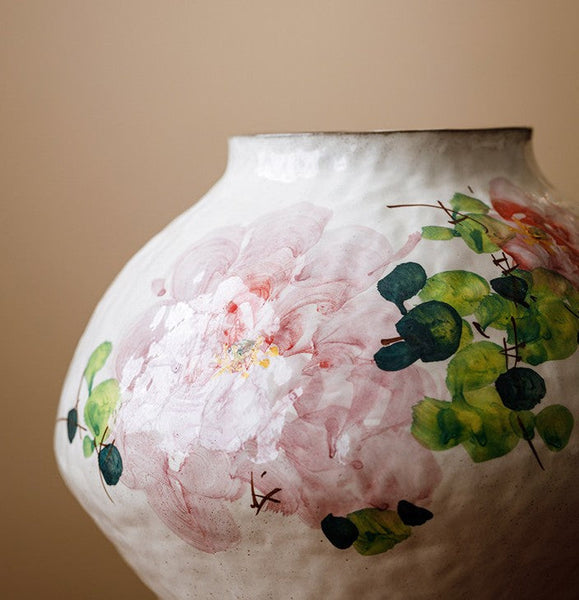 Flower Vases on Table, Handmade Water Holding Flower Vases, Centerpiece on Dining Table, Modern Porcelain Flower Vases, Ceramic Bouquet Vases-LargePaintingArt.com