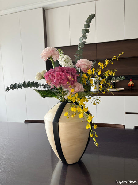 Centerpiece Ceramic Bouquet Vases, Porcelain Vases for Modern Home Decor, Large Contemporary Vases on Dining Table, Handmade Modern Flower Vase-LargePaintingArt.com