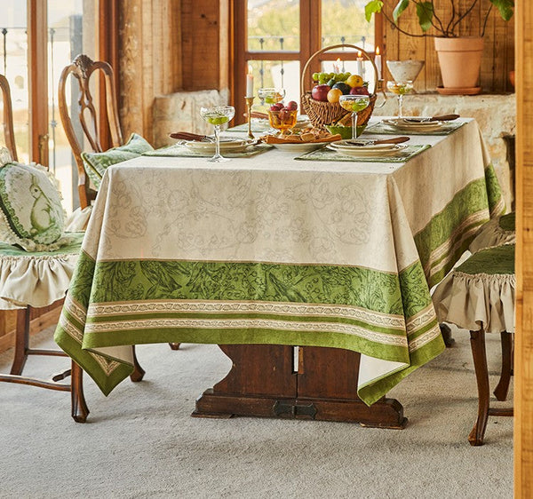 Farmhouse Table Cloth, Lilies of the Valley, Flower Pattern Tablecloth, Rectangle Tablecloth for Dining Room Table, Square Tablecloth, Wedding Tablecloth, Waterproof Tablecloth-LargePaintingArt.com