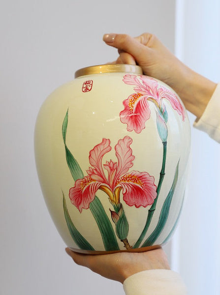 Centerpiece Ceramic Bouquet Vases, Handmade Modern Flower Vase, Large Flower Vases on Dining Table, Porcelain Flower Vases-LargePaintingArt.com