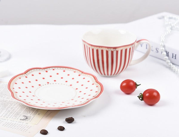 Unique Porcelain Cup and Saucer, Afternoon British Tea Cups, Creative Porcelain Tea Cup Saucer Set, Elegant Modern Ceramic Coffee Cups-LargePaintingArt.com
