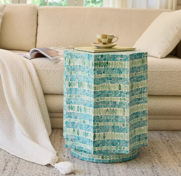 Contemporary Side Table, Contemporary Bedside Table, Bedside Small Side Table, Shell Small Sofa Side Table, Modern Side Table, Small End Table, Portable Casual Side Table, Creative Coffee Table-LargePaintingArt.com