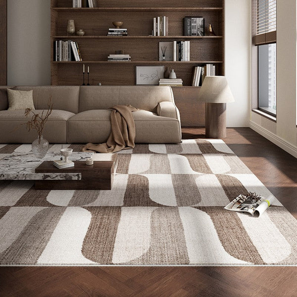 Abstract Modern Rugs for Living Room, Extra Large Modern Rugs under Dining Room Table, Contemporary Geometric Carpets, Contemporary Modern Rugs-LargePaintingArt.com