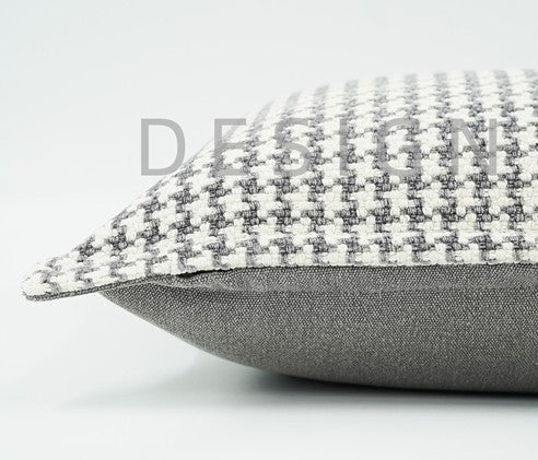 Gray Chequer Modern Sofa Pillows, Large Decorative Throw Pillows, Contemporary Square Modern Throw Pillows for Couch, Abstract Throw Pillow for Interior Design-LargePaintingArt.com