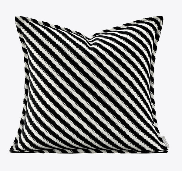 Modern Pillows for Couch, Black and White Stripe Modern Pillows, Decorative Throw Pillows for Living Room, Modern Sofa Pillows-LargePaintingArt.com