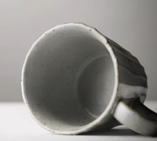 Handmade Pottery Coffee Cup, Creative Ceramic Coffee Cup with Saucer, Unique Tea Cup and Saucer, Modern Tea Cup Set for Traditional Afternoon Tea-LargePaintingArt.com