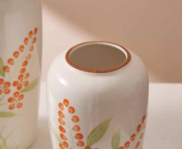 Porcelain Flower Vases, Large Flower Vases on Table, Dining Table Centerpiece, Ceramic Bouquet Vases, Handmade Water Holding Flower Vase-LargePaintingArt.com