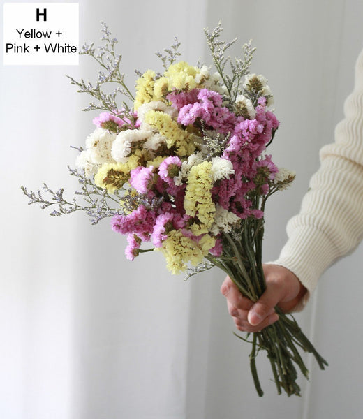 A Bunch Dried Myosotis Flowers with Limoniums, Dried Flowers, Flower Bunches, Dried Floral-LargePaintingArt.com