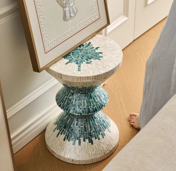 Bedside Small Side Table, Modern Side Table, Shell Small Sofa Side Table, Contemporary Bedside Table, Small End Table, Portable Casual Side Table, Creative Coffee Table, Contemporary Side Table-LargePaintingArt.com