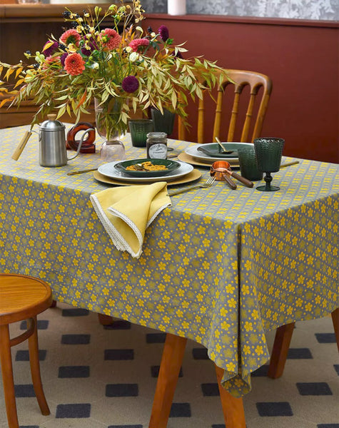 Rustic Table Covers for Kitchen, Large Rectangle Tablecloth for Dining Room Table, Country Farmhouse Tablecloth, Square Tablecloth for Round Table-LargePaintingArt.com