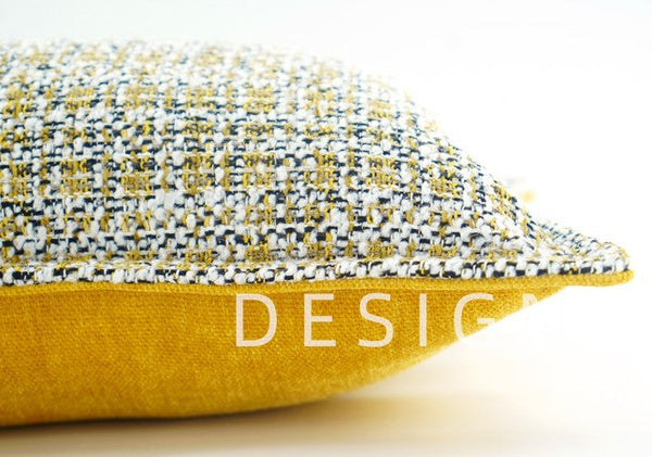 Contemporary Modern Sofa Pillows, Large Yellow Decorative Throw Pillows, Large Square Modern Throw Pillows for Couch, Simple Throw Pillow for Interior Design-LargePaintingArt.com