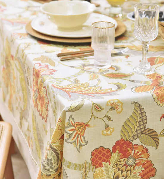 Extra Large Rectangle Tablecloth for Dining Room Table, Country Farmhouse Tablecloth, Square Tablecloth for Round Table, Rustic Table Covers for Kitchen-LargePaintingArt.com