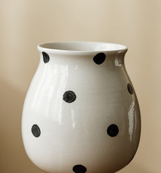 Ceramic Bud Vases, Small Flower Vases on Table, Handmade Water Holding Flower Vase, Modern Porcelain Flower Vases-LargePaintingArt.com